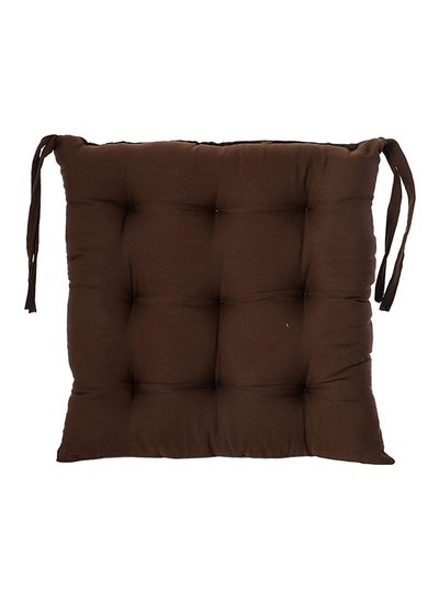 Buy Solid Pattern Polyester Chair Pad Brown 40 x 40cm in UAE