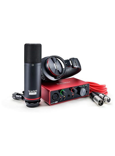 Buy Scarlett 3rd Gen Solo Complete Professional Recording Studio For Musicians SC-1000 Black/Red in UAE