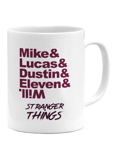 Buy Stranger Things Team Printed Coffee Mug White/Maroon/Violet in UAE