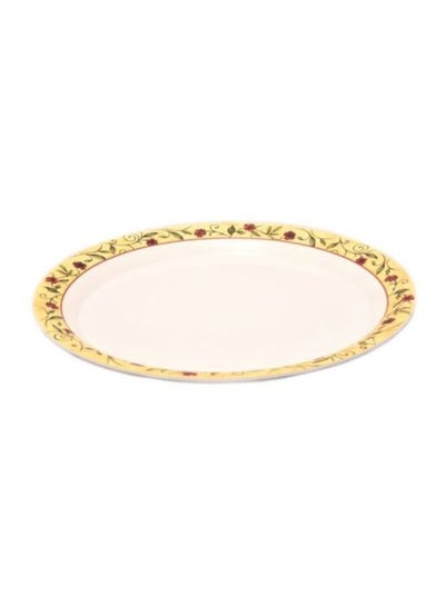 Buy Melamine Round Plate White/Yellow/Red in Saudi Arabia