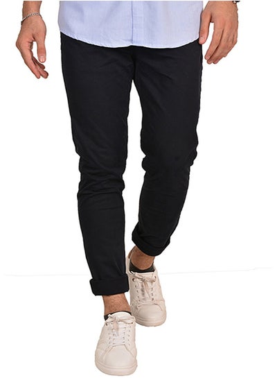 Buy Casual Solid Chino Pant Navy Blue in Egypt