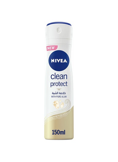 Buy Clean Protect with Pure Alum, Antiperspirant for Women, Spray 150ml 150ml in Saudi Arabia