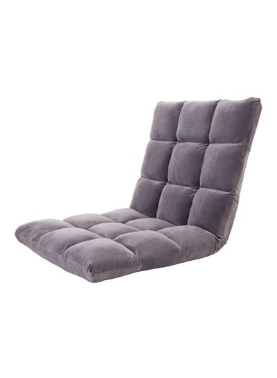 Buy Foldable Chair With Head Cushion Grey 120x50x15cm in UAE