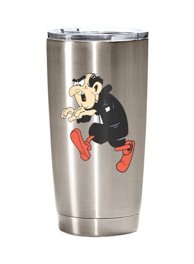 Buy Stainless Steel Travel Tumbler With Acrylic Lid Silver/Clear/Black in UAE