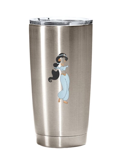 Buy Stainless Steel Travel Tumbler With Acrylic Lid Silver/Blue/Black 20ounce in UAE