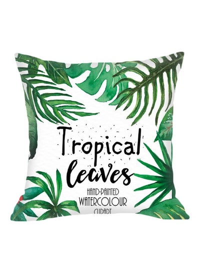 Buy Tropical Printed Decorative Pillow Green/White/Red in UAE