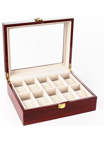 Buy 10-Position Wooden Watch Display Box Case in Egypt