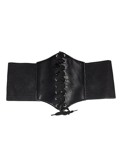 اشتري Wide Waist Waistband Belt أسود في الامارات