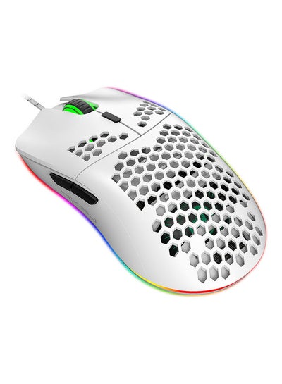 Buy J900 USB Wired Gaming Mouse White in Saudi Arabia