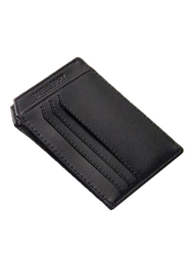 Buy Leather Card Holder And Coin Wallet Black in UAE