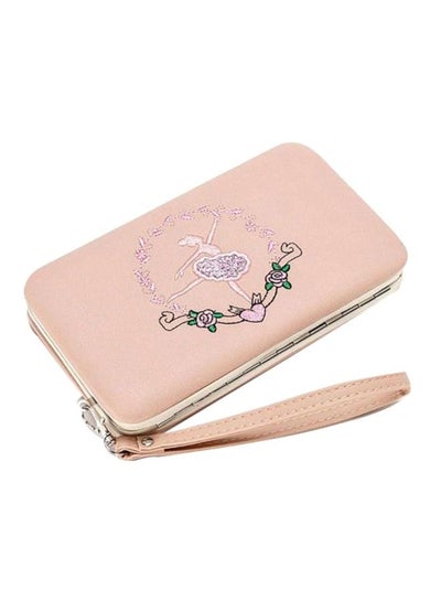 Buy Faux Leather Clutch Pink in Saudi Arabia