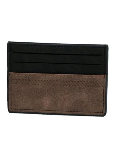 اشتري Multi Pockets Leather Card Holder Black/Brown في السعودية