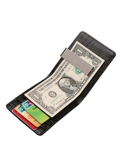 Buy Leather Wallet Money Clip Black in Saudi Arabia