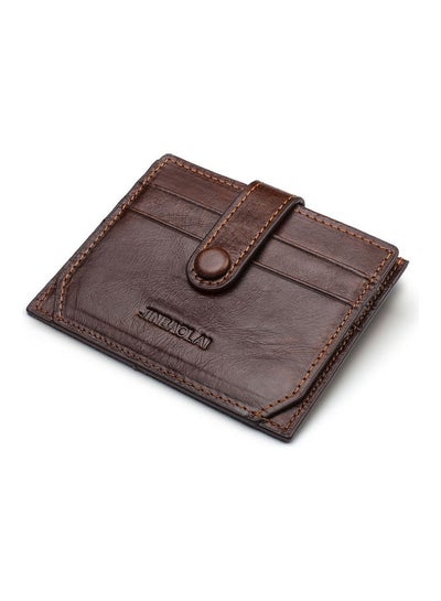 Buy Leather Card Wallet Dark Coffee in Saudi Arabia