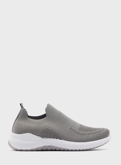 Buy Slip-On Knit Comfort Shoes Grey in UAE