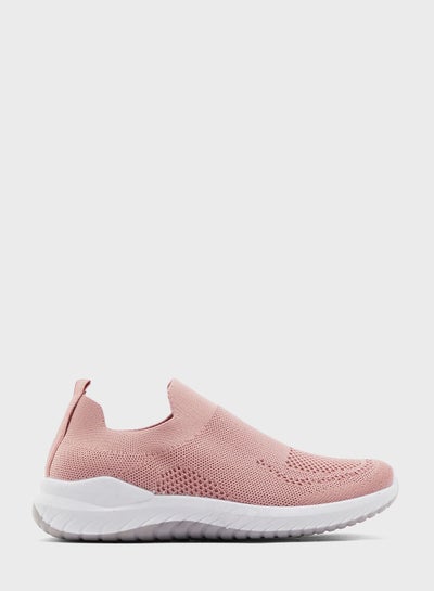 Buy Slip-On Knit Comfort Shoes Pink in UAE