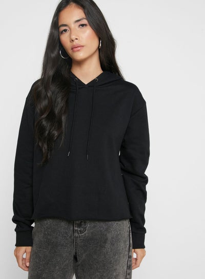 Buy Raw Hem Hoodie Black in UAE