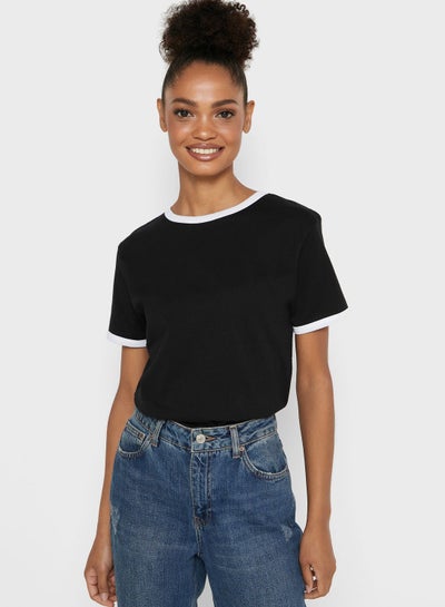 Buy Ringer T-Shirt Black in UAE