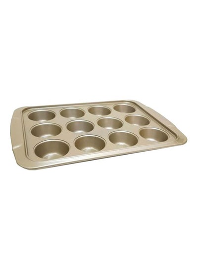 اشتري 12-Piece Cup Cake Mold Pan بني في الامارات