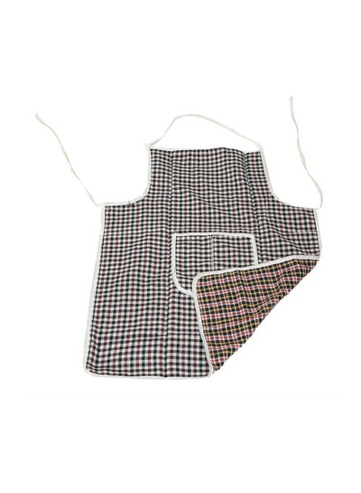 Buy Checkered Pattern Cotton Apron Black/White/Red 68x54cm in Egypt