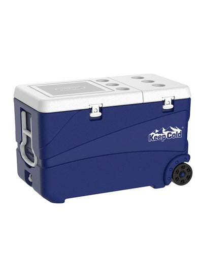 Buy 102L KeepCold Deluxe Icebox with Wheels Blue 83x47x52cm in UAE