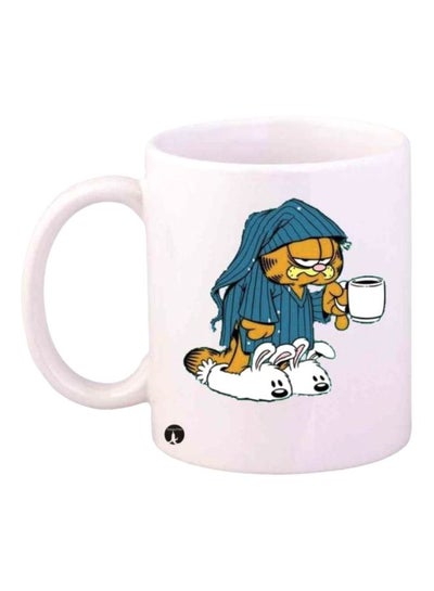 Buy Garfield Printed Coffee Mug White/Blue/Yellow in UAE