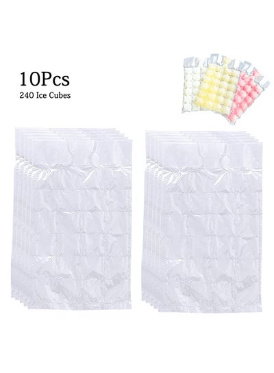 Buy 10Pcs Disposable Ice Cube Bags Self-sealing Clear Ice Mold Fridge Freezer Ice Maker white 30x19x24cm in Egypt