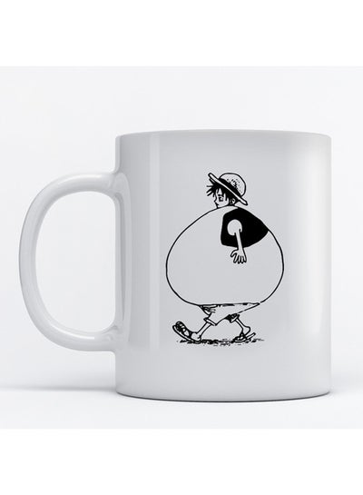 Buy Luffy One Piece Printed Mug White/Black 9.2x7.7cm in UAE