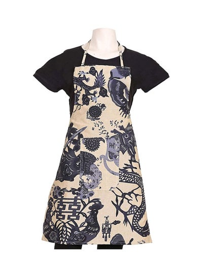 Buy Printed Cotton Apron Beige/Black/Grey Free in Egypt