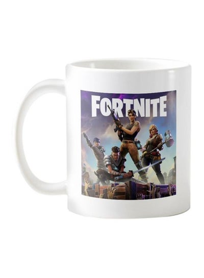 اشتري كوب قهوة مطبوع عليه اسم لعبة Fortnite أبيض في السعودية