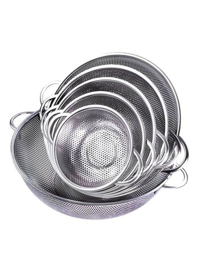 Buy 6-Piece Colander Strainer Set Silver 31.5cm in UAE