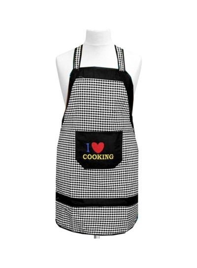 Buy I Love Cooking Printed Cotton Apron Black/White/Red 29x20inch in Egypt