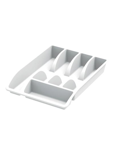 Buy Plastic Cutlery Tray Large White 34x26x6cm in UAE