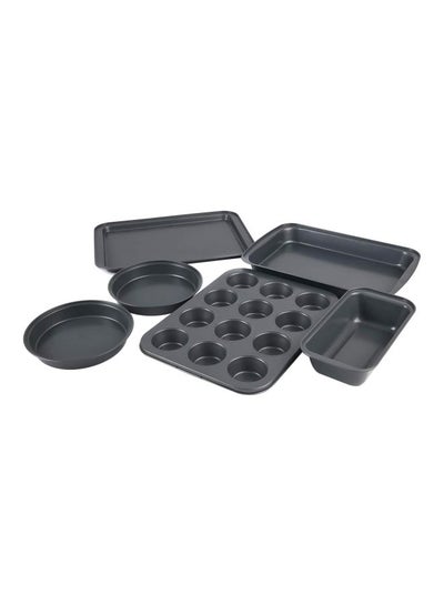 Buy 6-Piece Nonstick Oven Bakeware Set Black in UAE