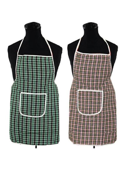 Buy 2-Piece Printed Apron Multicolour 29x20inch in Egypt