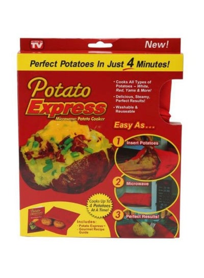 Buy Potato Express Microwave Potato Cooker Red 11x8.5x0.75inch in Egypt