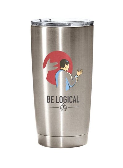 Buy Spcl Fun Star Trek Printed Travel Tumbler With Acrylic Lid Silver/Clear/Red 20ounce in UAE