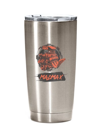 Buy Car Lover Printed Stainless Steel Travel Tumbler With Acrylic Lid Silver/Red/Black 20ounce in UAE