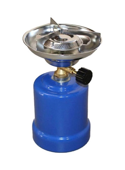 Buy Portable Gas Stove Blue/Silver 13x13x21cm in Saudi Arabia
