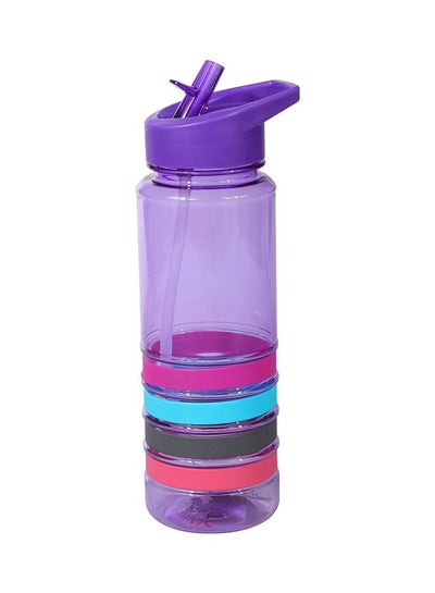 اشتري زجاجة مياه مزودة بماصة Violet/Pink/Blue 650 مل في الامارات