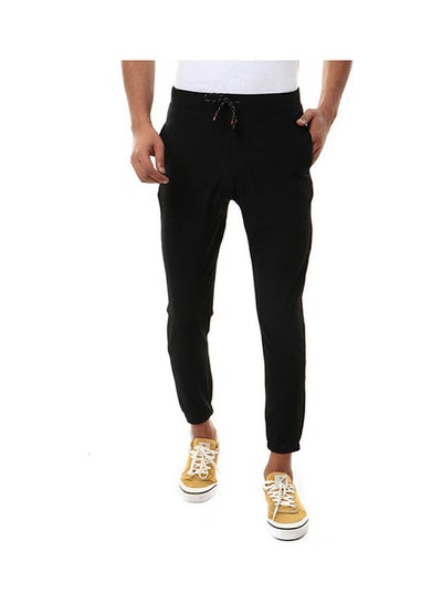 Buy Casual Cotton SweatPant With Elastic Waist Black in Egypt