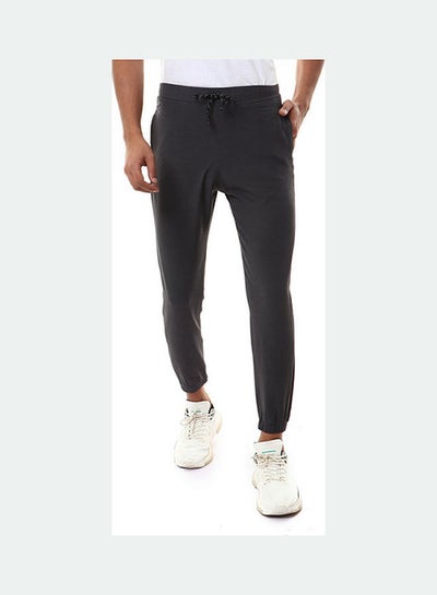 Buy Casual Cotton SweatPant With Elastic Waist Dark Grey in Egypt