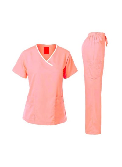 Buy 2-Piece Uniform T-Shirt With Pants Pink in UAE