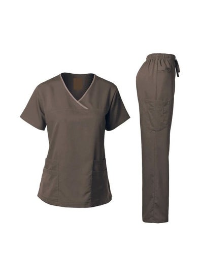 Buy 2-Piece Uniform T-Shirt With Pants Dark Grey in UAE