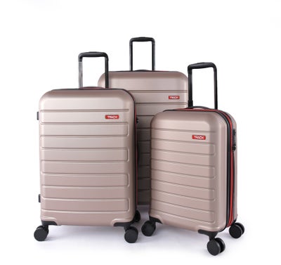 Buy 3 Piece Travel Trolley Bag Set Champagne in Saudi Arabia