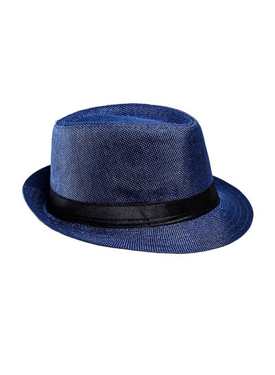 اشتري قبعة ضد الشمس مزينة برقع قماشية سادة أزرقأسود في الامارات