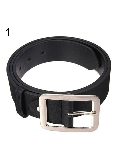 Buy Men's Stylish Casual Waistband PU Leather Pin Buckle Waist Strap Business Belt Black in UAE