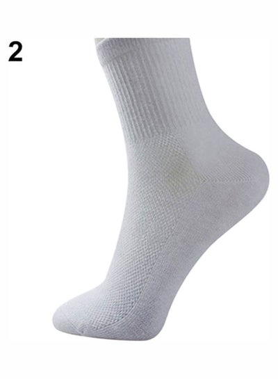 Buy 5 Pairs Men Business Breathable Socks Thermal Soft Cotton Blended Casual Sport Sock White in Saudi Arabia