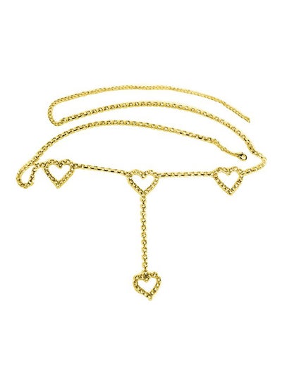 Buy Rhinestone Heart Pendant Belly Chain Gold in Saudi Arabia