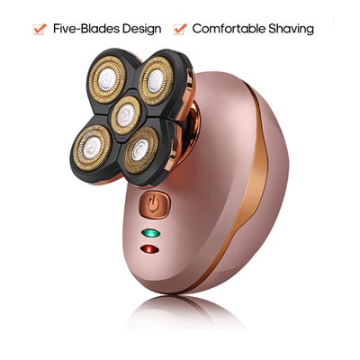 Buy Electric Multi-Functional Washable 5 Blade Hair Trimmer Rose Gold 13 x 9 x 9cm in UAE